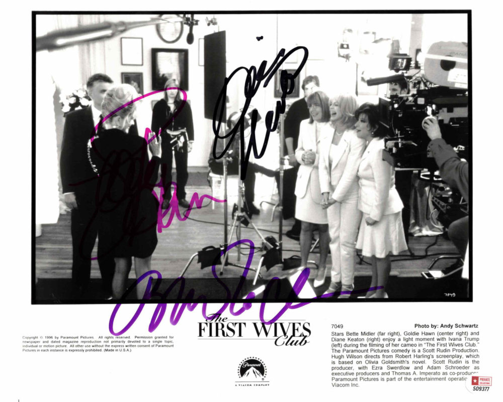 Bette Midler, Goldie Hawn & Diane Keaton - autogram