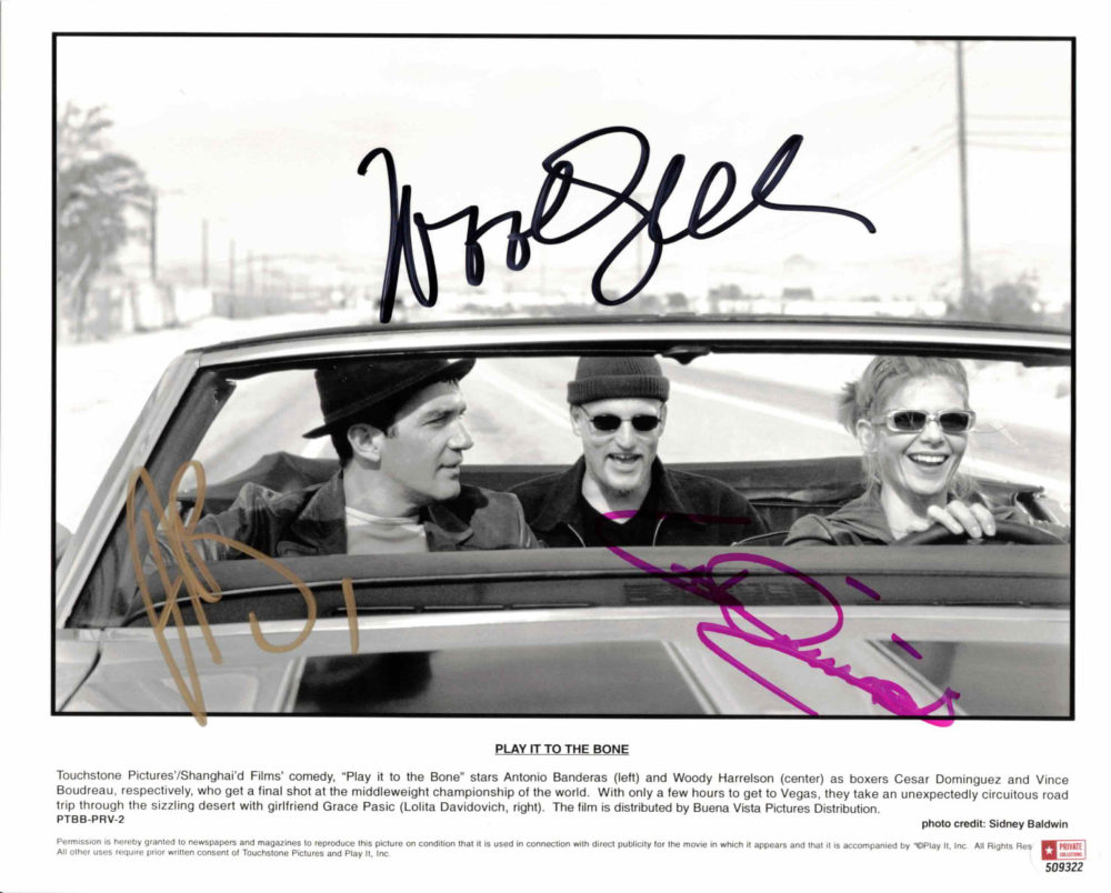 Antonio Banderas, Woody Harrelson & Lolita Davidovich - autogram