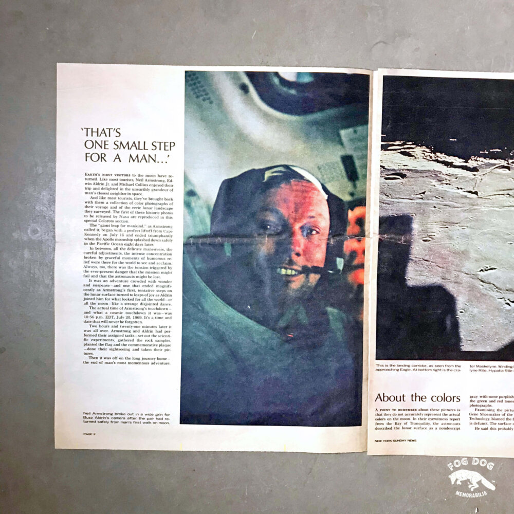 Vydání novin z roku 1969 - mise NASA, Apollo 11