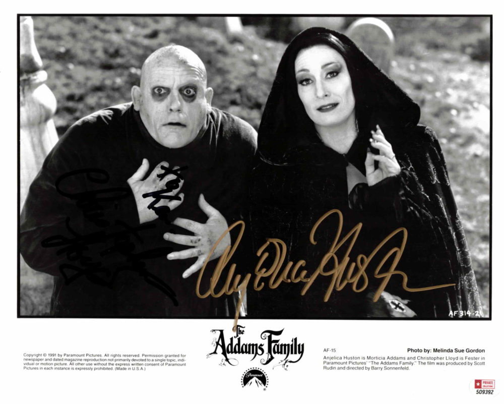 Christopher Lloyd & Anjelica Huston / Addams family - autogram