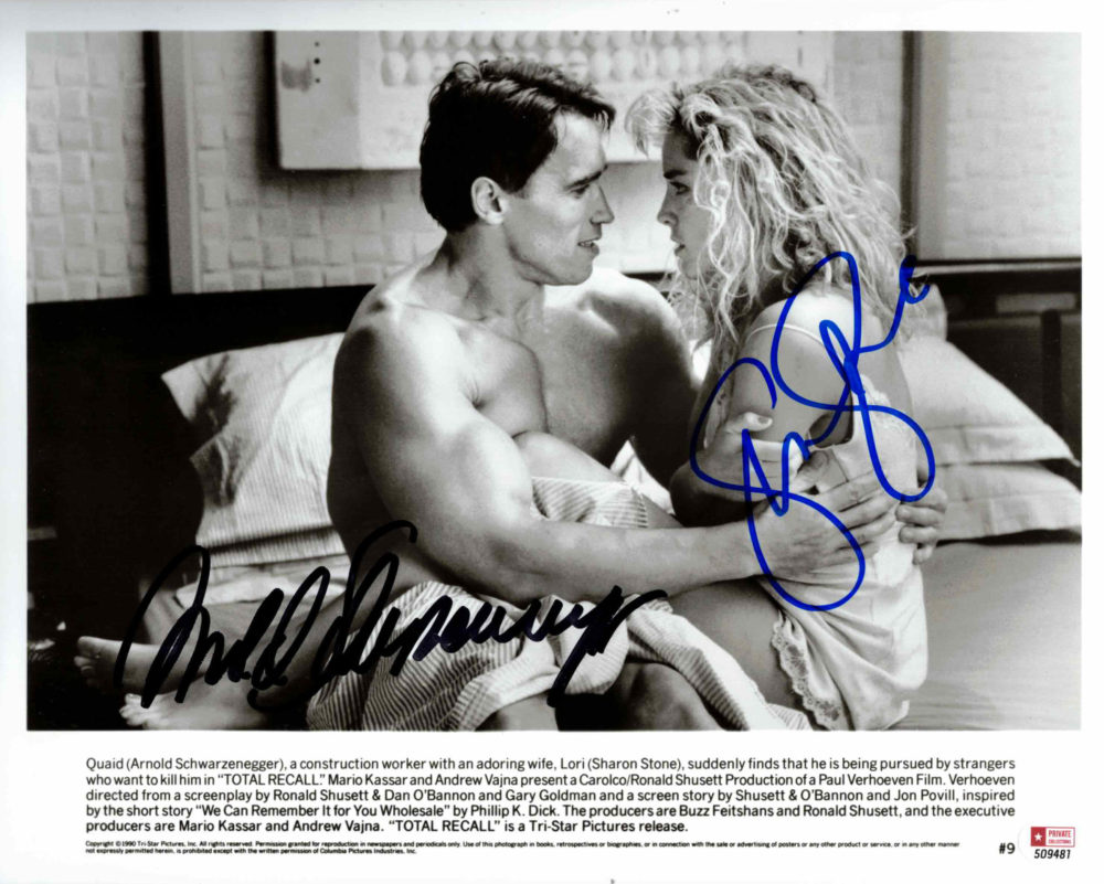 Sharon Stone & Arnold Schwarzenegger - autogram