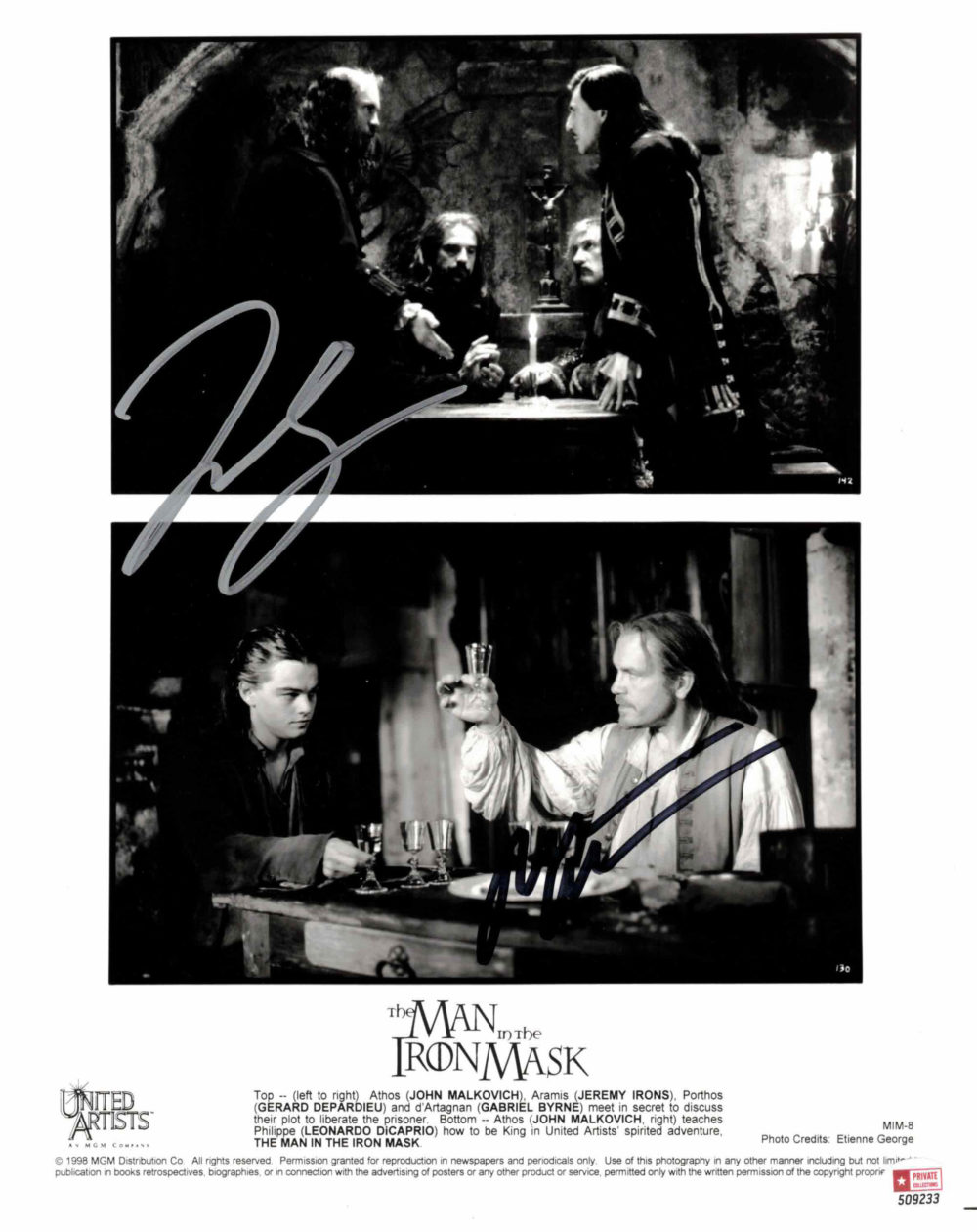 Leonardo DiCaprio & John Malkowich - autogram