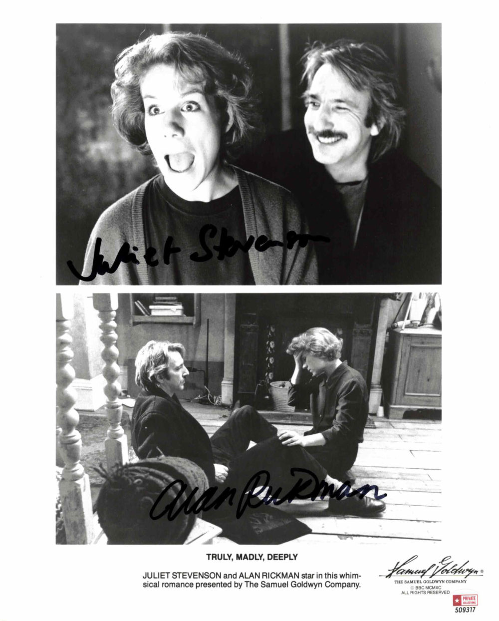 Alan Rickman & Juliet Stevenson - autogram