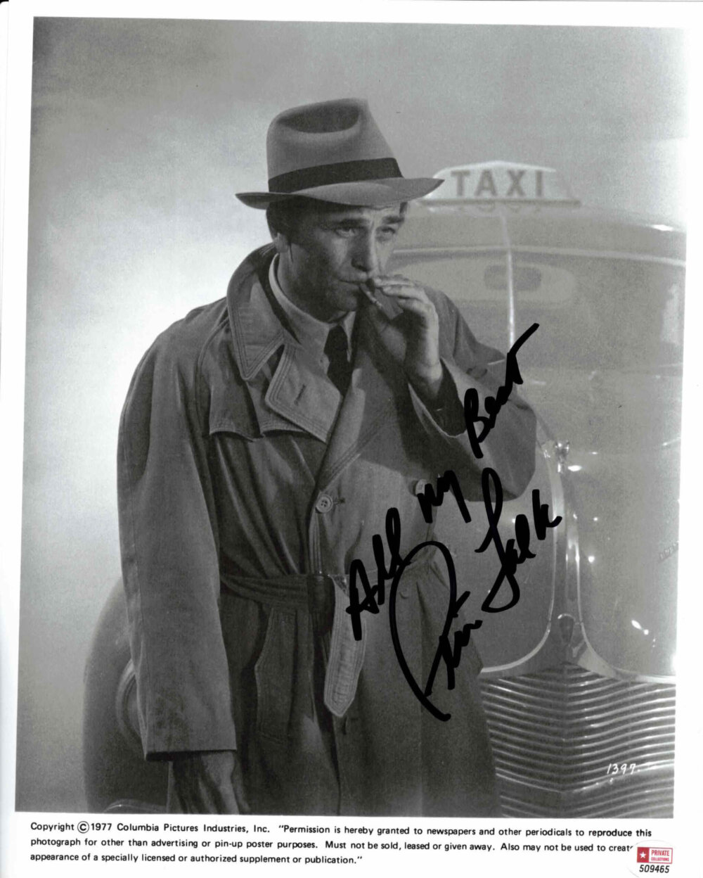 Peter Falk - autogram