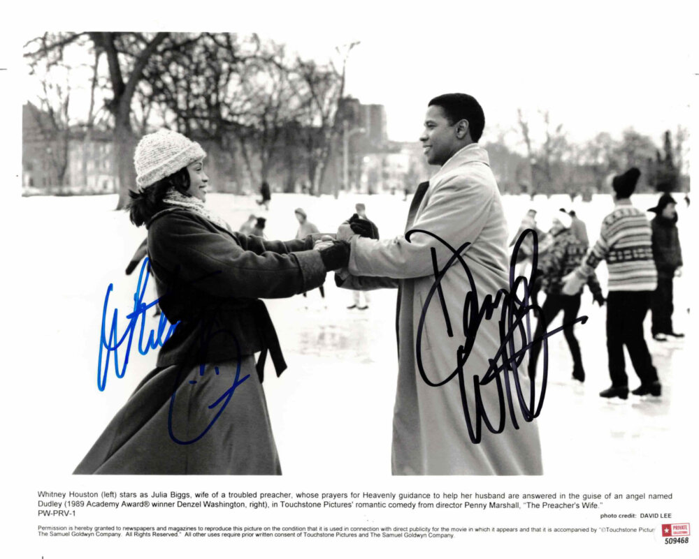 Whitney Houston & Denzel Washington - autogram