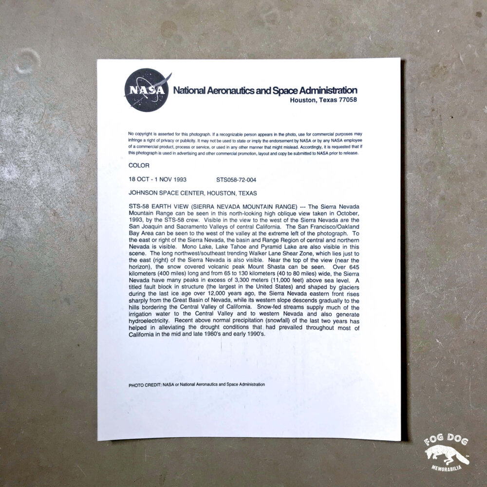 Oficiální fotografie NASA, číslovaná (1993)