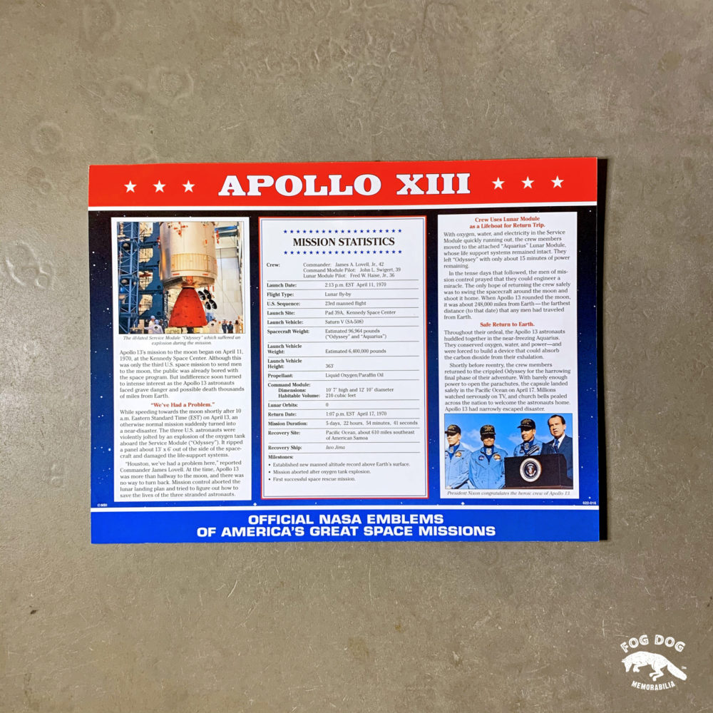 Oficiální textilní nášivka NASA - APOLLO XIII