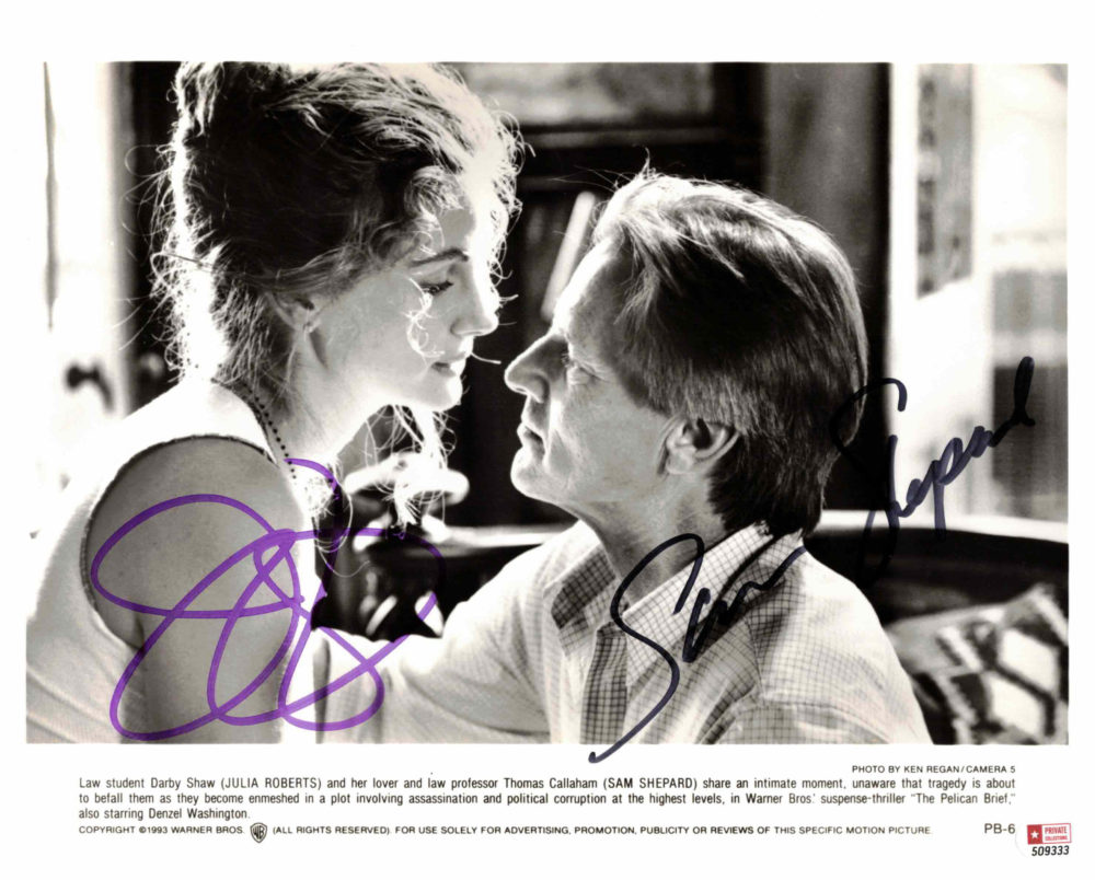 Julia Roberts & Sam Shepard - autogram