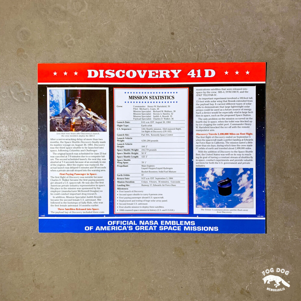 Oficiální textilní nášivka NASA - DISCOVERY 41D