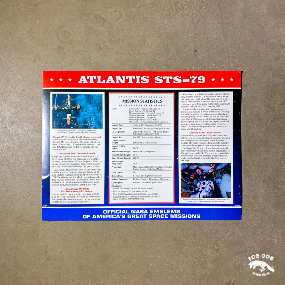 Oficiální textilní nášivka NASA - ATLANTIS STS-79