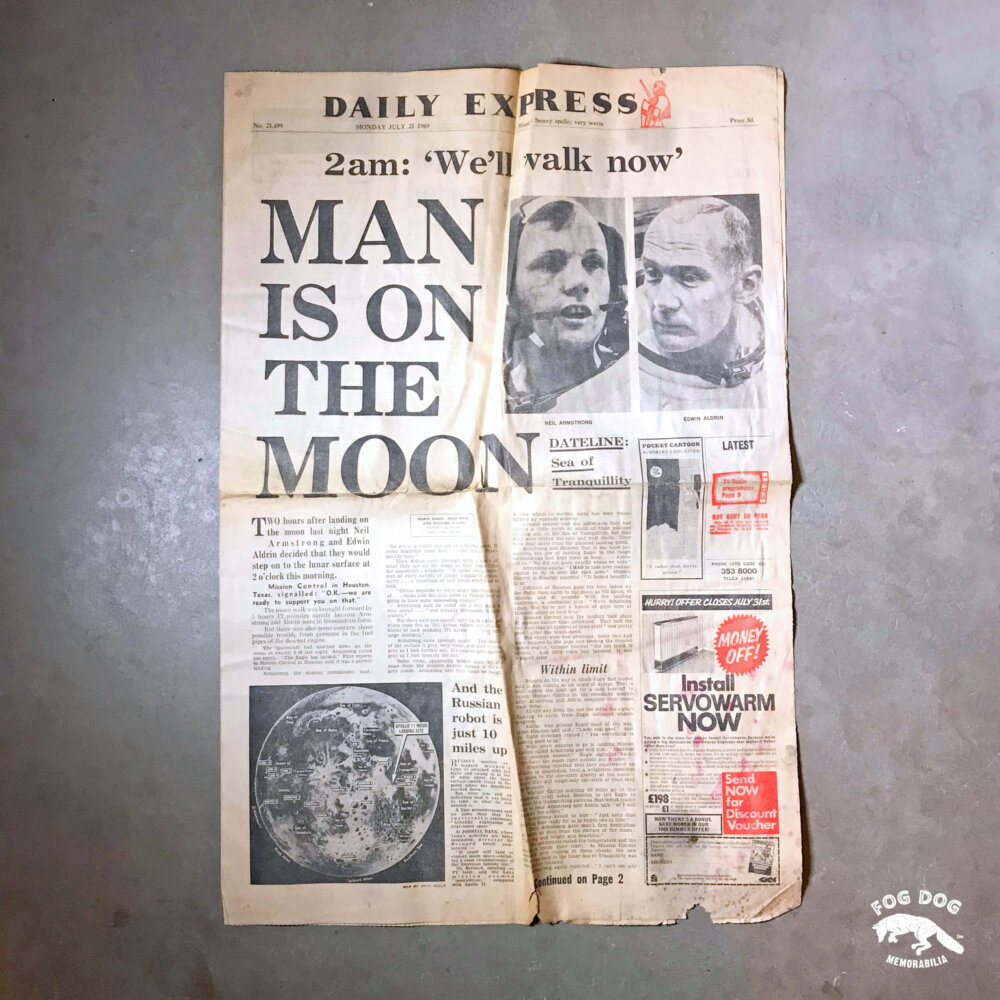Vydání novin z roku 1969 - mise NASA, Apollo 11