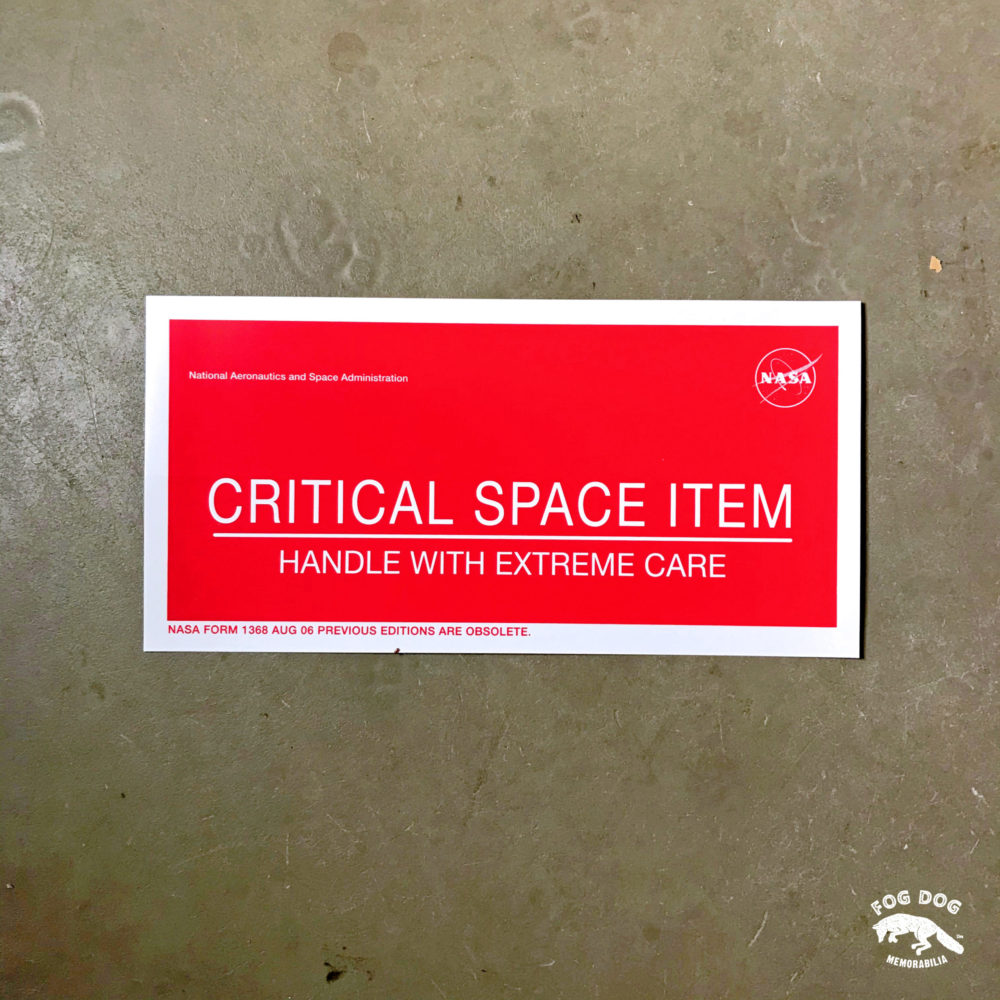 Samolepka NASA - CRITICAL SPACE ITEM
