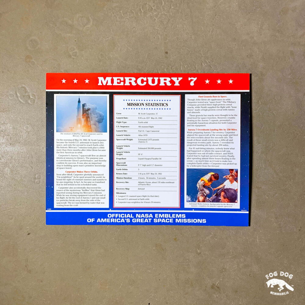 Oficiální textilní nášivka NASA - MERCURY 7