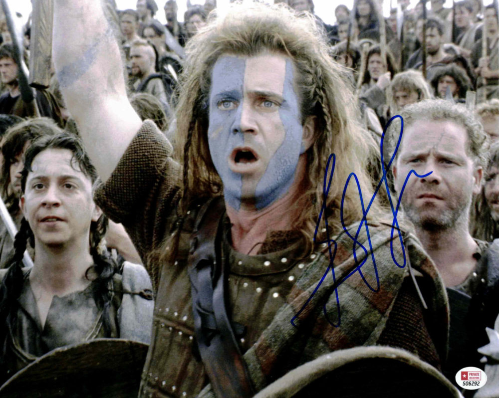 Mel Gibson / Statečné srdce - autogram