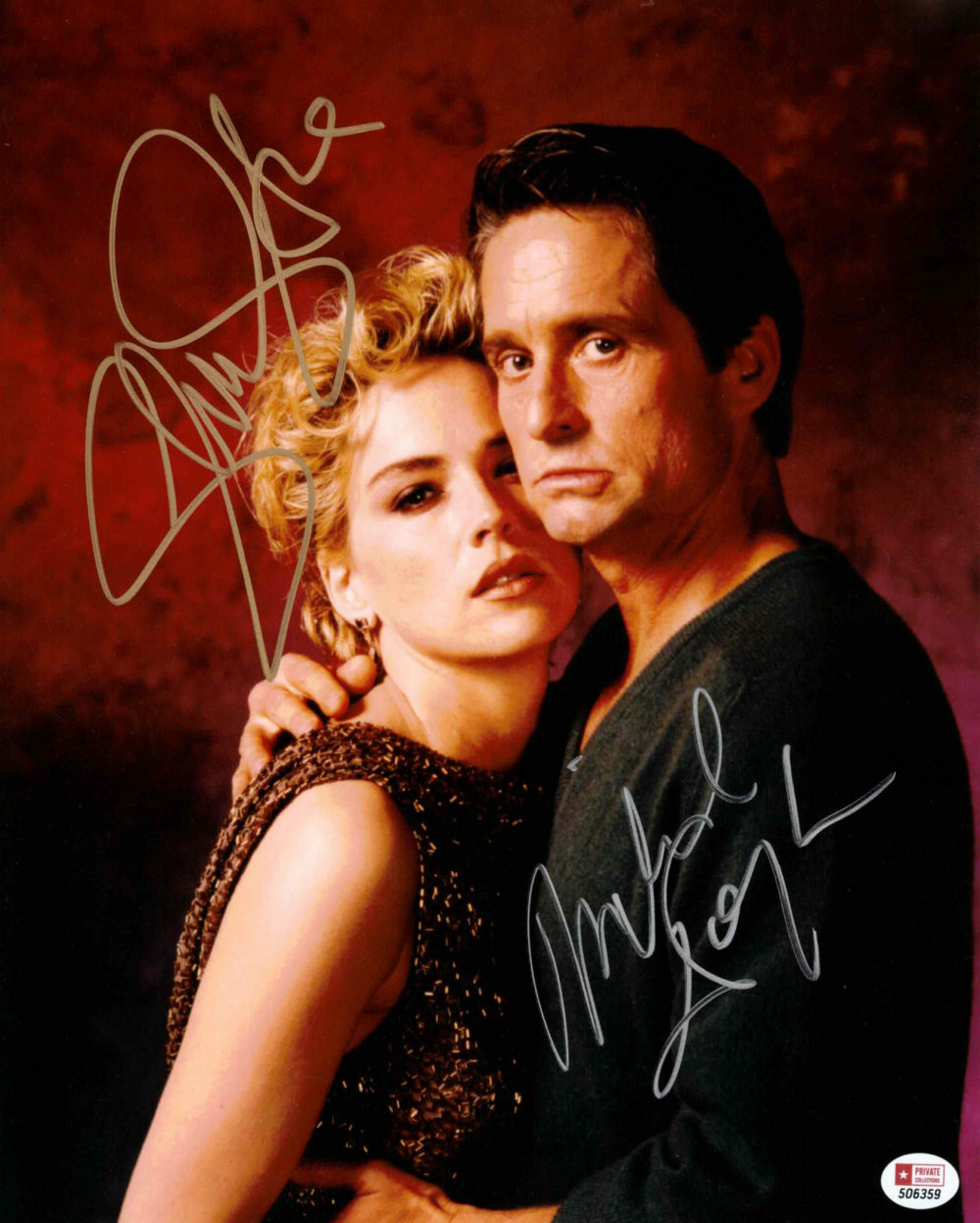Michael Douglas & Sharon Stone - autogram