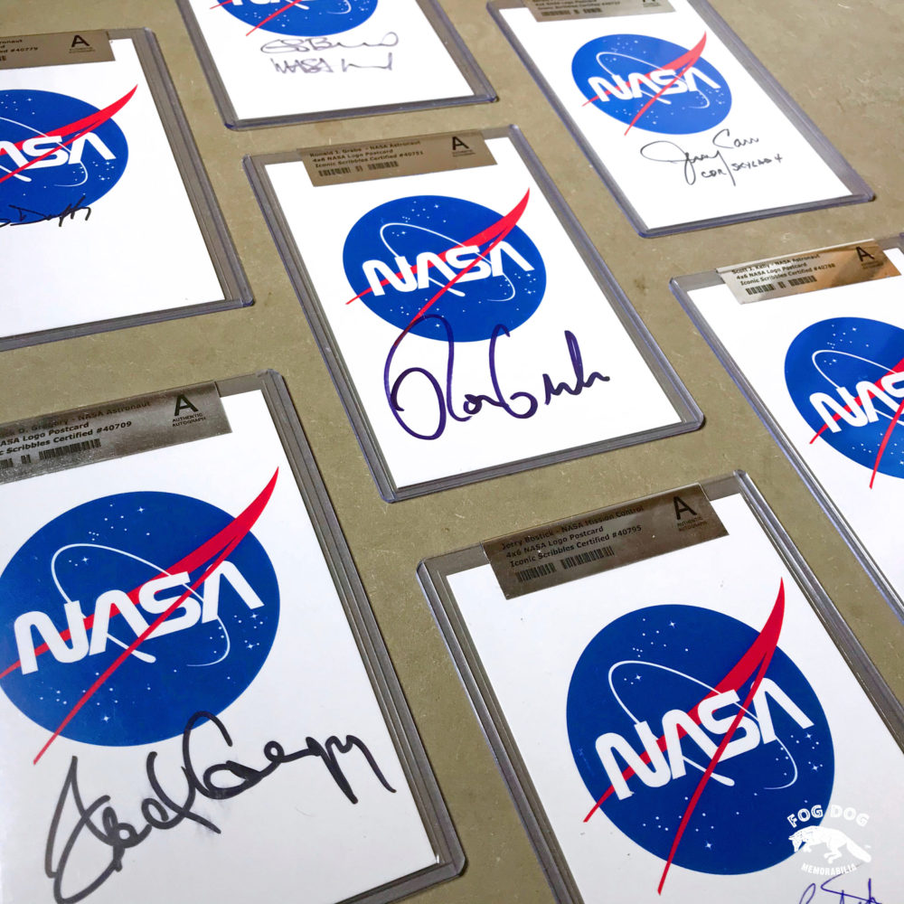 Soubor 7 autogramů NASA austronautů, certifikováno