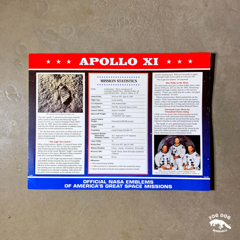 Oficiální textilní nášivka NASA - APOLLO XI