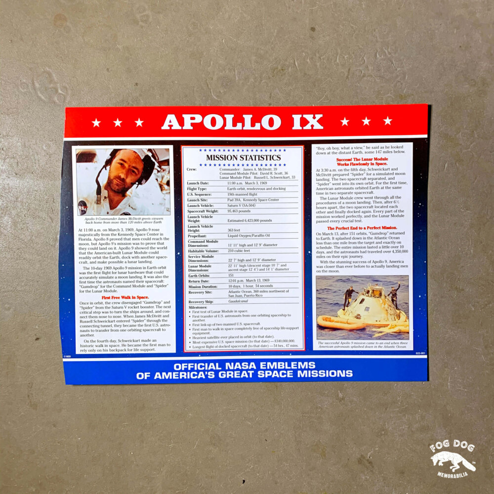 Oficiální textilní nášivka NASA - APOLLO IX