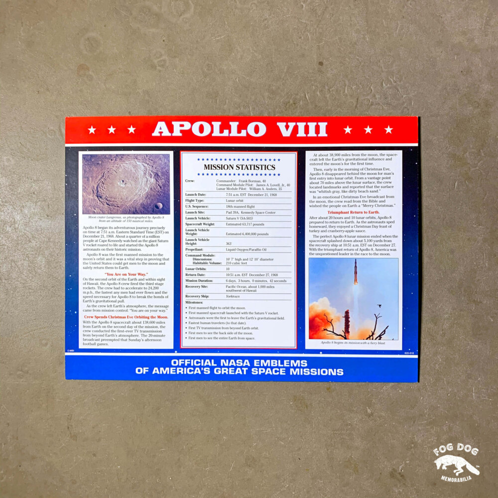 Oficiální textilní nášivka NASA - APOLLO VIII