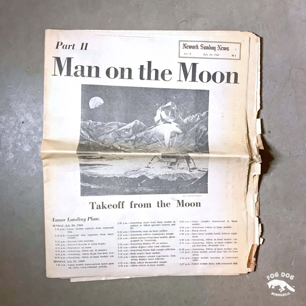 Vydání novin z roku 1969 - mise NASA, Apollo 11