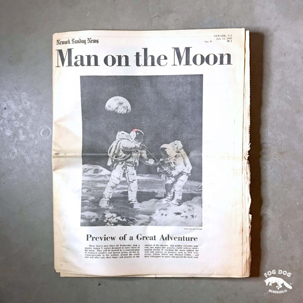 Vydání novin z roku 1969 - mise NASA, Apollo 11