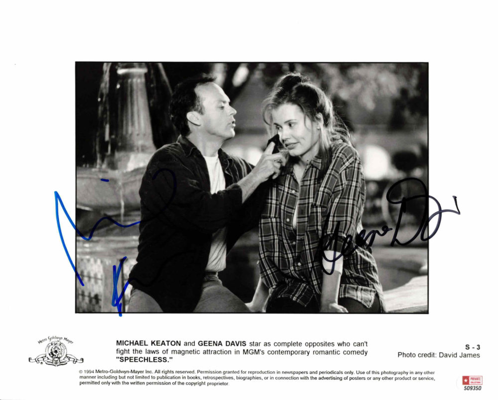 Geena Davis & Michael Keaton - autogram