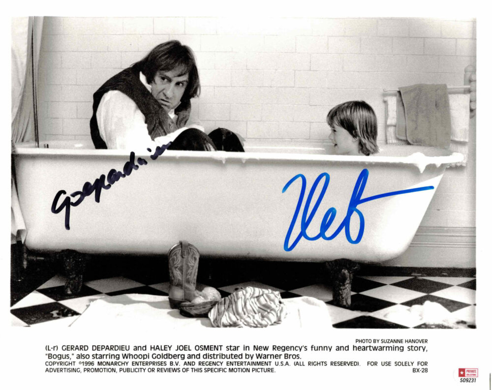 Gerard Depardieu & Haley Joel Osment - autogram