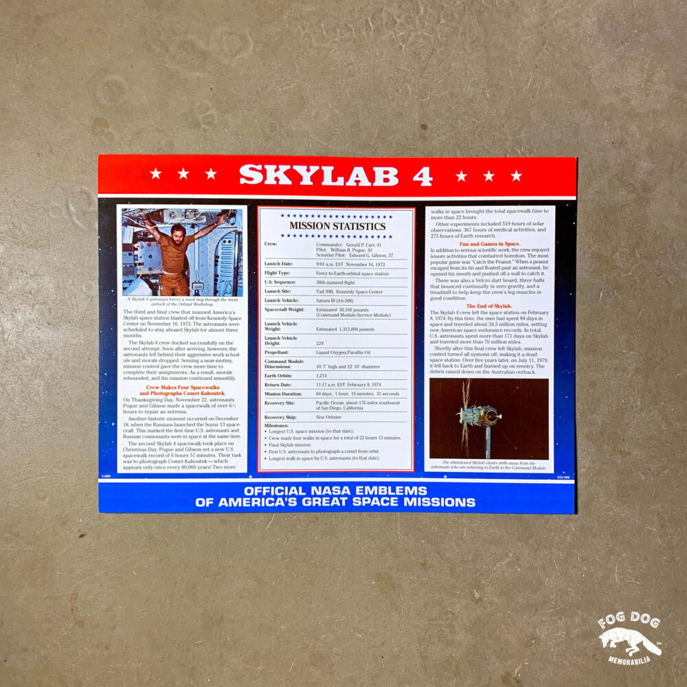 Oficiální textilní nášivka NASA - SKYLAB 4