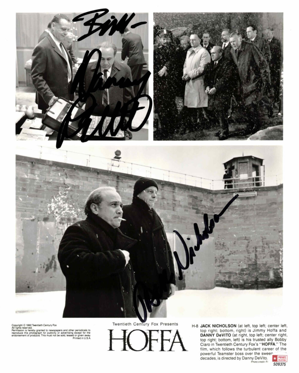 Jack Nicholson & Danny DeVito - autogram