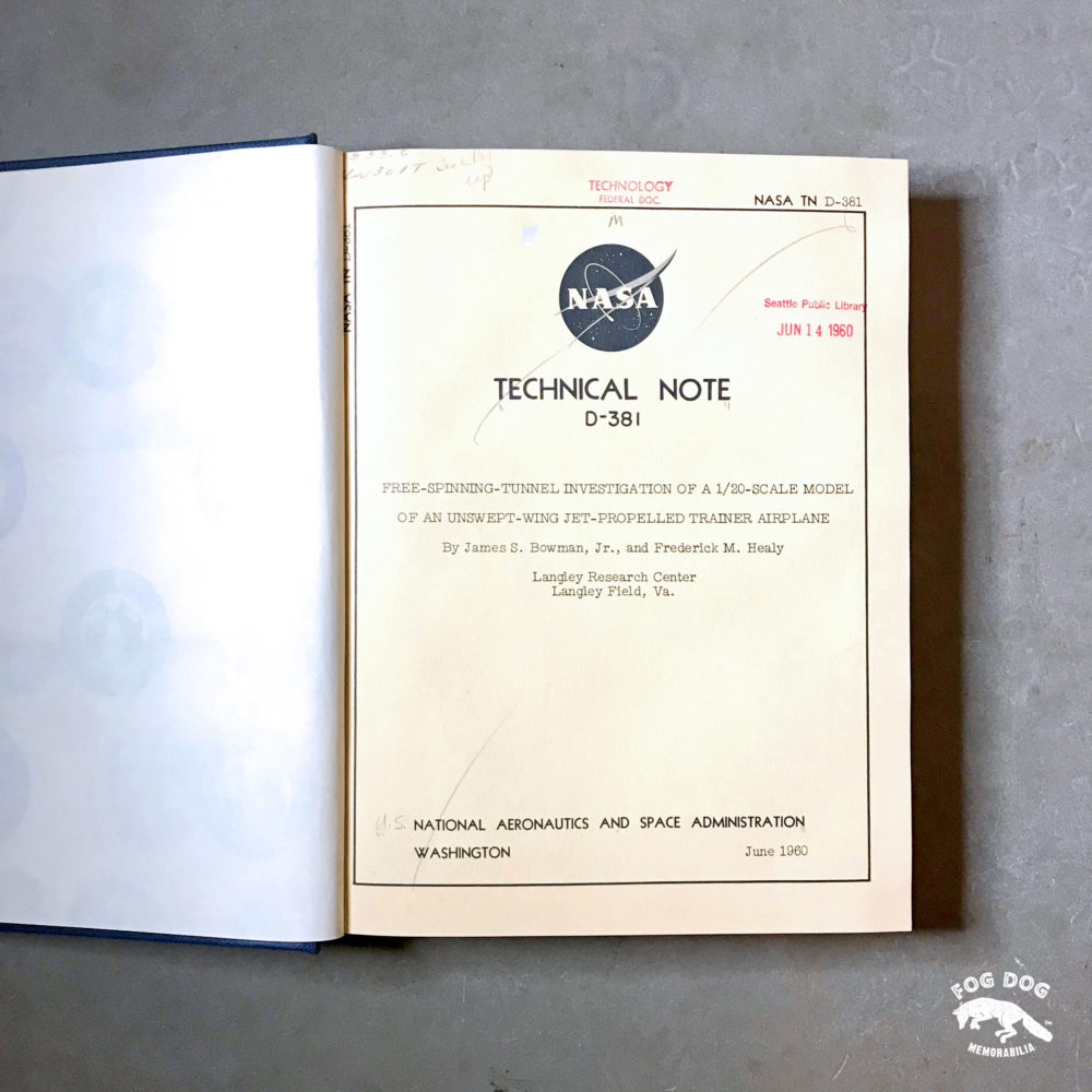 Kniha NASA Technical Note (1960)