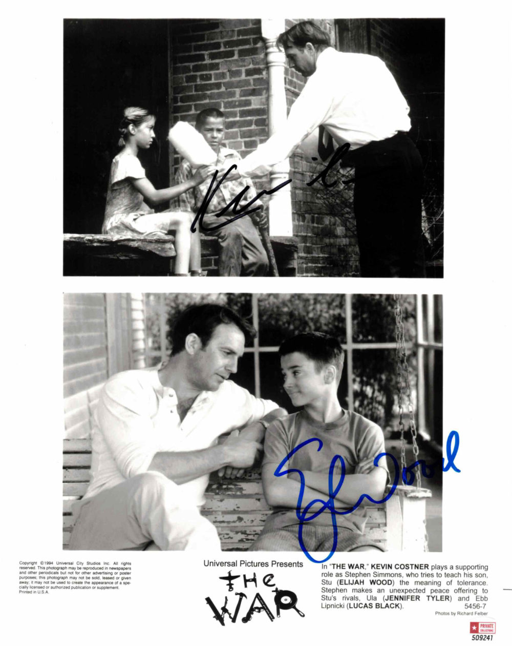 Kevin Costner & Elijah Wood - autogram