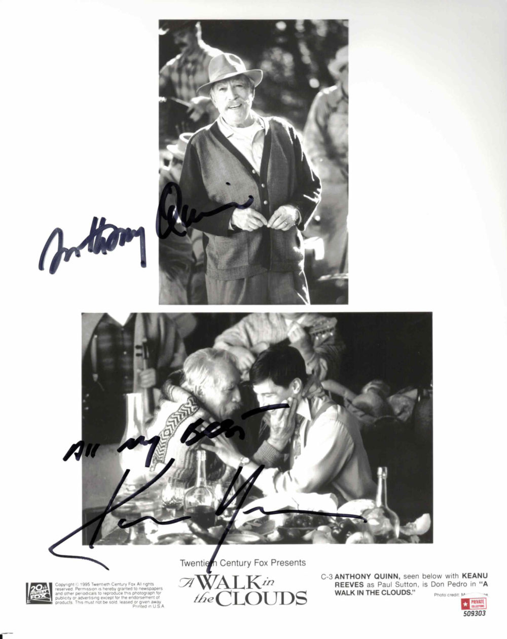 Anthony Quinn & Keanu Reeves - autogram