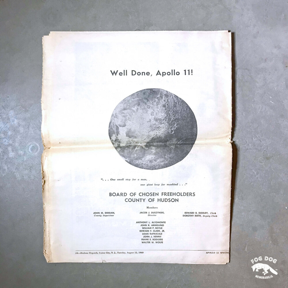 Vydání novin z roku 1969 - mise NASA, Apollo 11