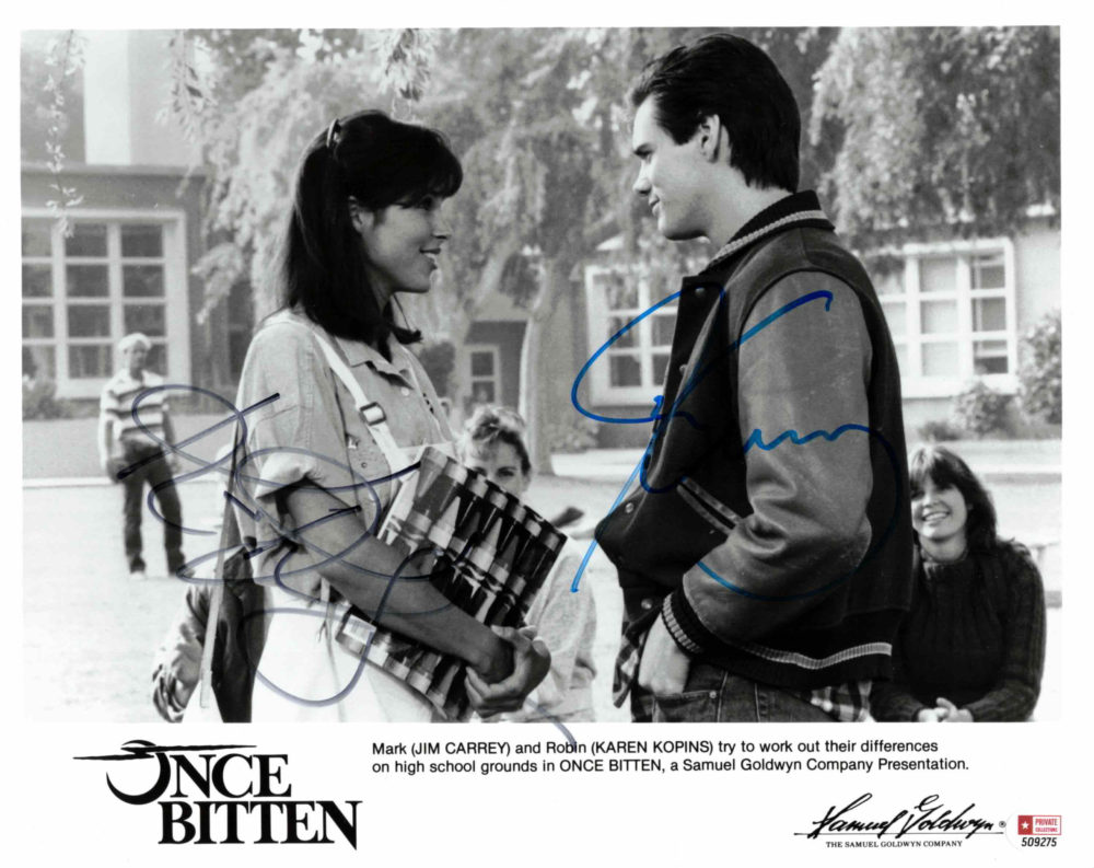 Jim Carrey & Karen Kopins - autogram
