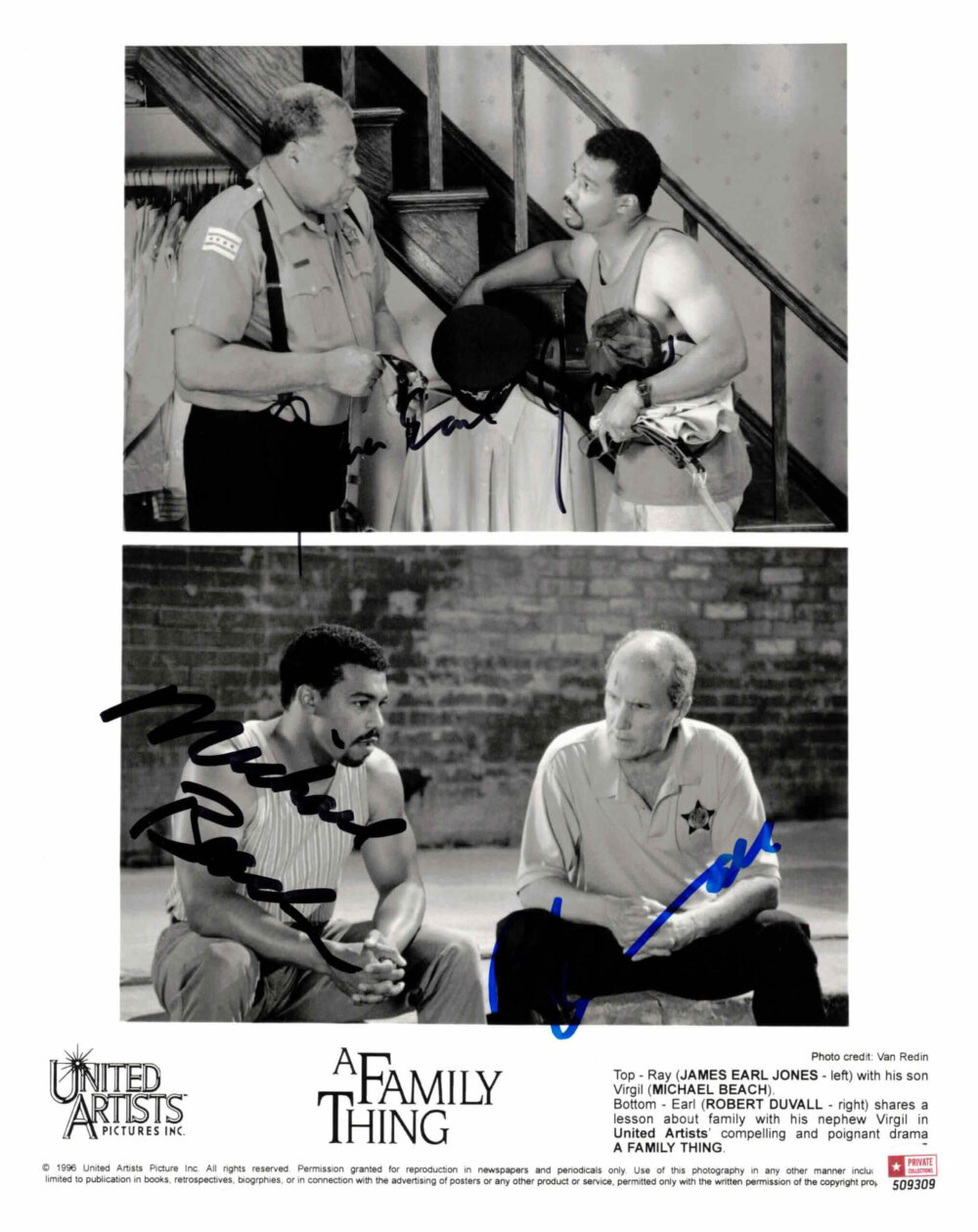 James Earl Jones, Robert Duvall & Michael Beach - autogram