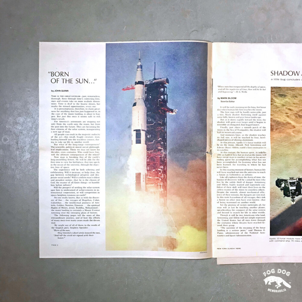 Vydání novin z roku 1969 - mise NASA, Apollo 11