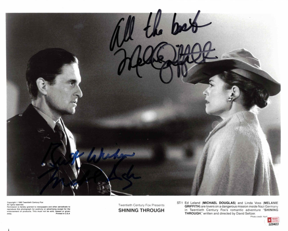 Mike Douglas & Melanie Griffith - autogram