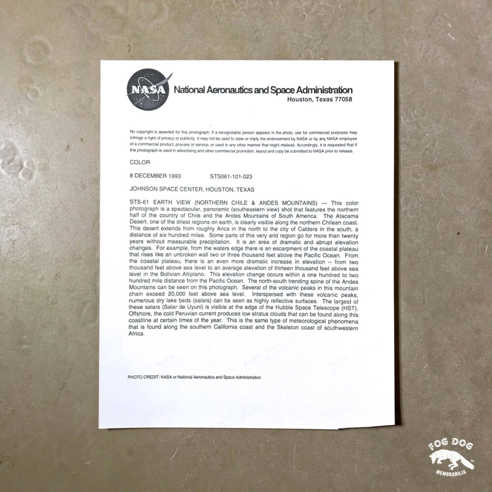 Oficiální fotografie NASA, číslovaná (1993)