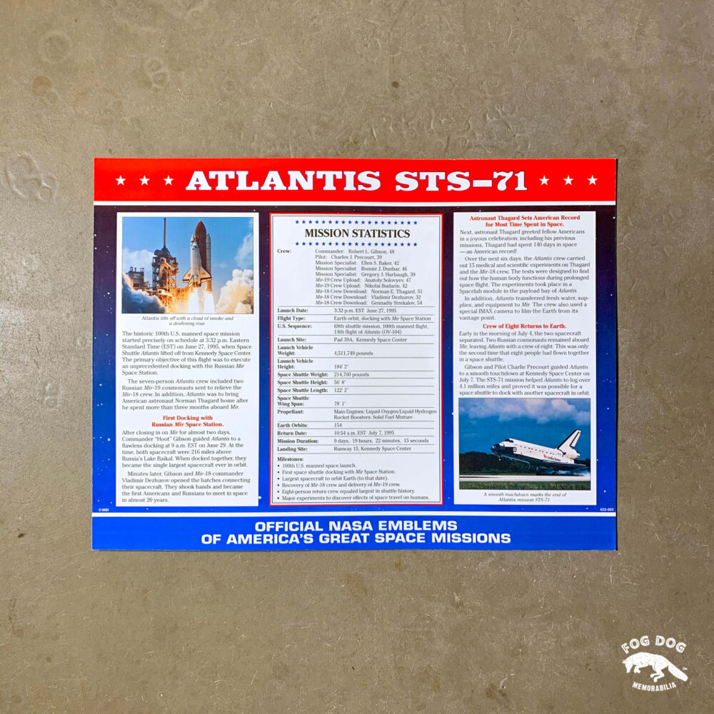 Oficiální textilní nášivka NASA - ATLANTIS STS-71