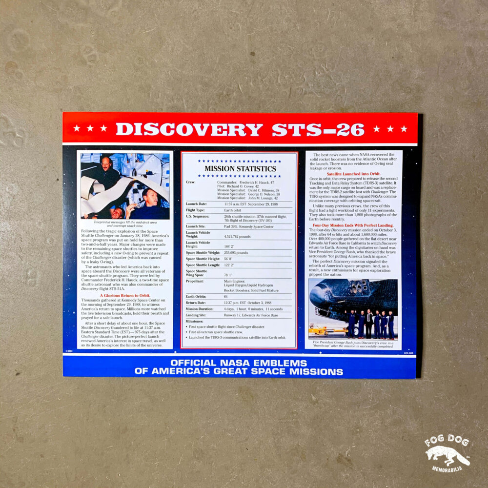 Oficiální textilní nášivka NASA - DISCOVERY STS-26