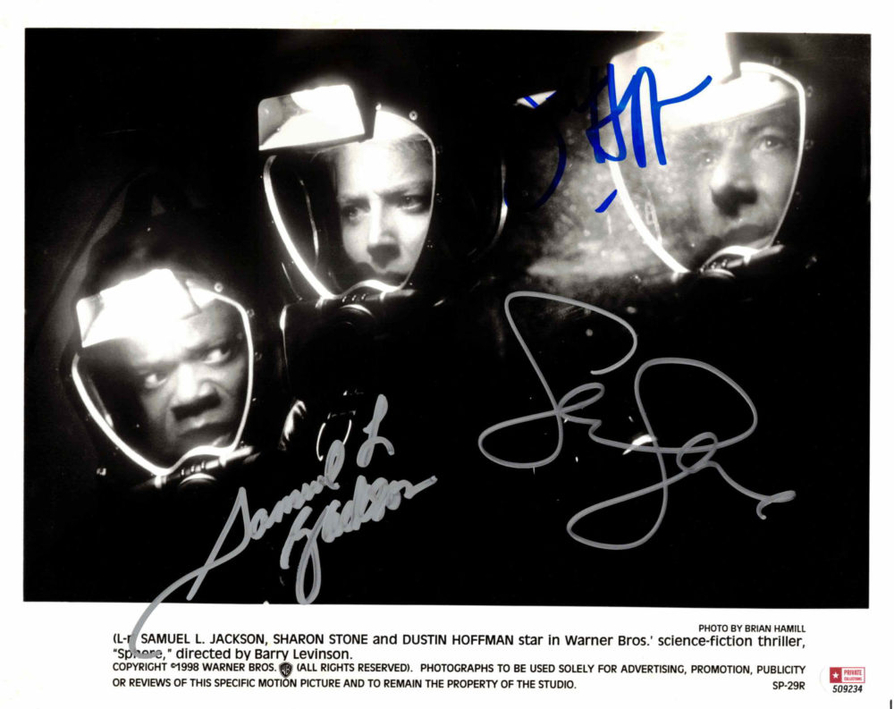 Samuel L. Jackson, Sharon Stone & Dustin Hoffman - autogram