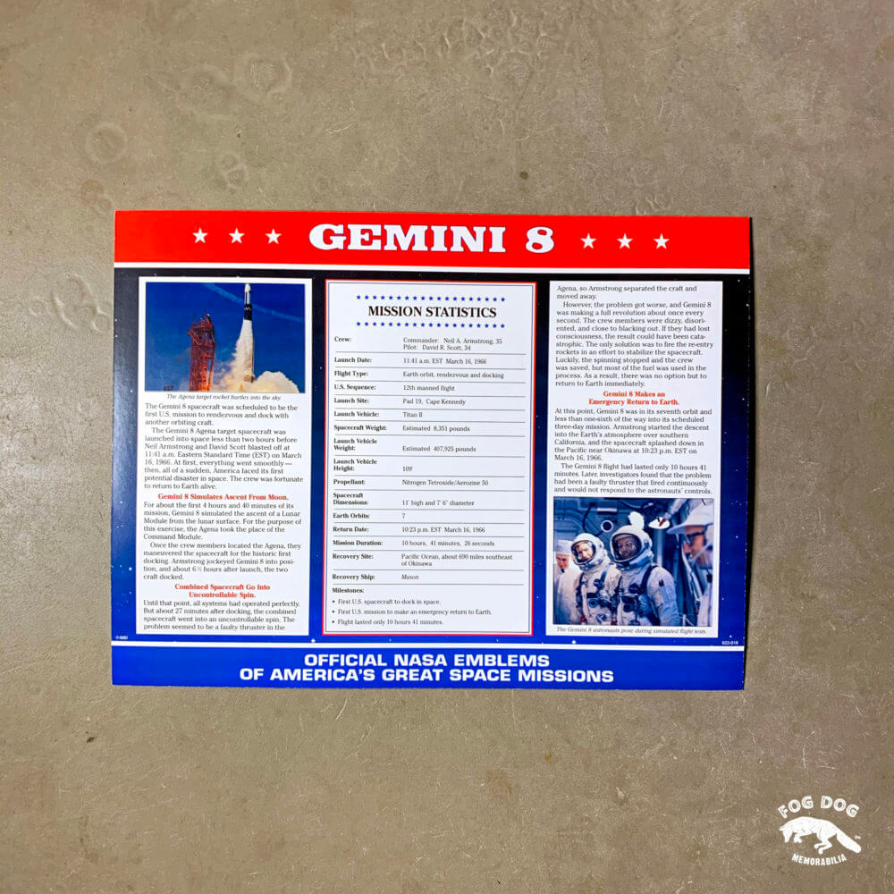 Oficiální textilní nášivka NASA - GEMINI 8