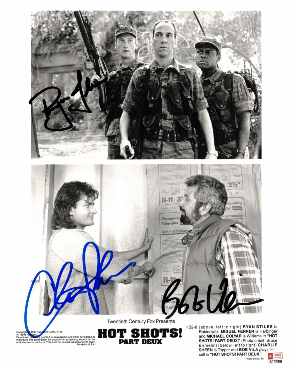 Charlie Sheen, Ryan Stiles & Bob Vila - autogram