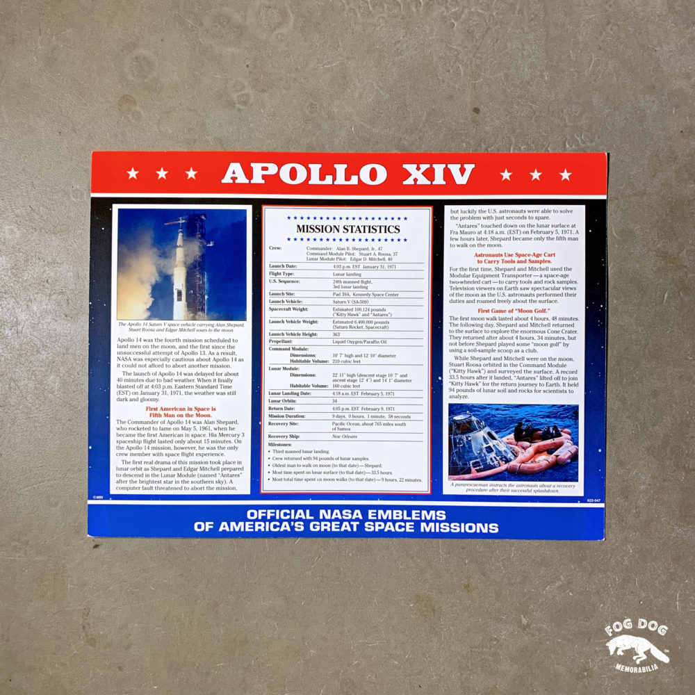 Oficiální textilní nášivka NASA - APOLLO XIV