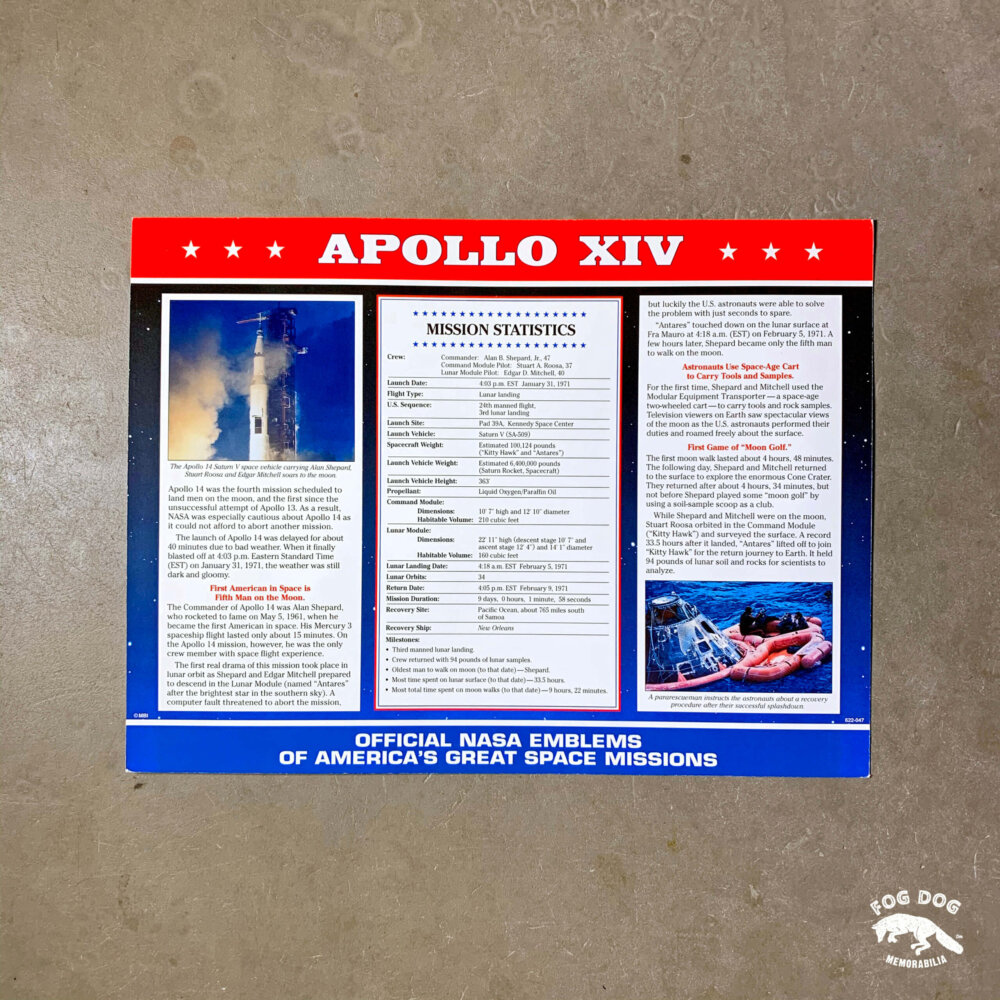 Oficiální textilní nášivka NASA - APOLLO XIV