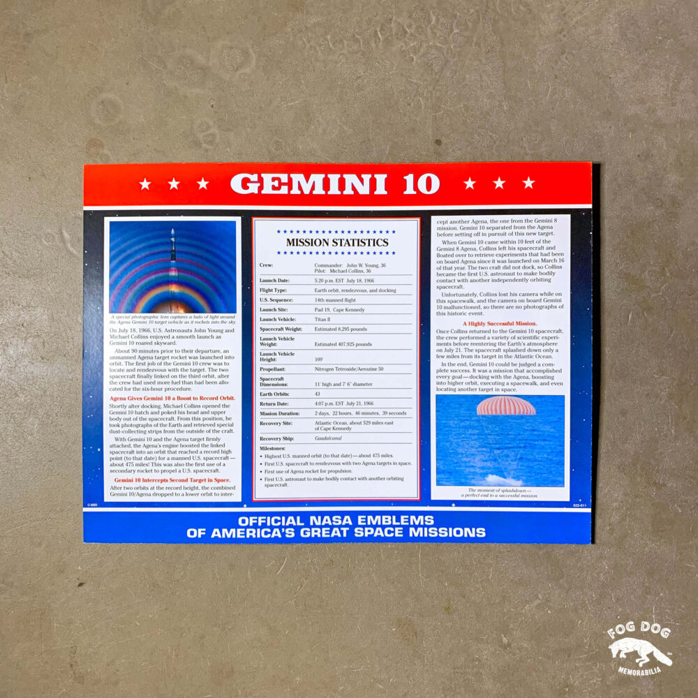 Oficiální textilní nášivka NASA - GEMINI 10