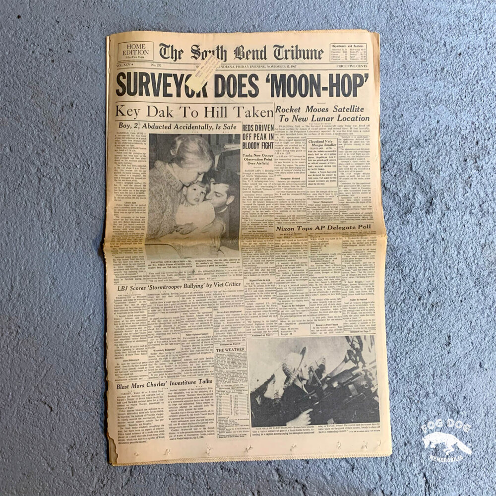 Vydání novin z 17.11.1967 - SURVEYOR DOES 'MOON-HOP'