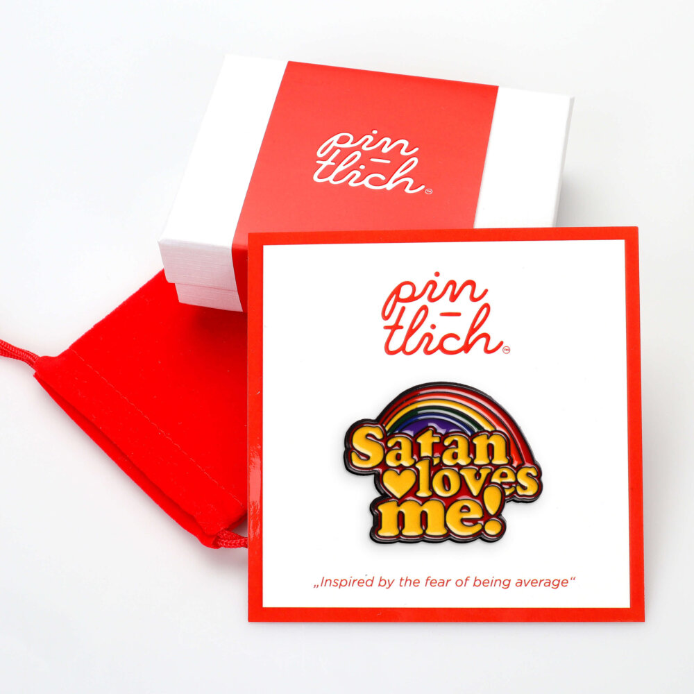 Satan Loves Me – Smaltovaný odznak (#024) - Image 3