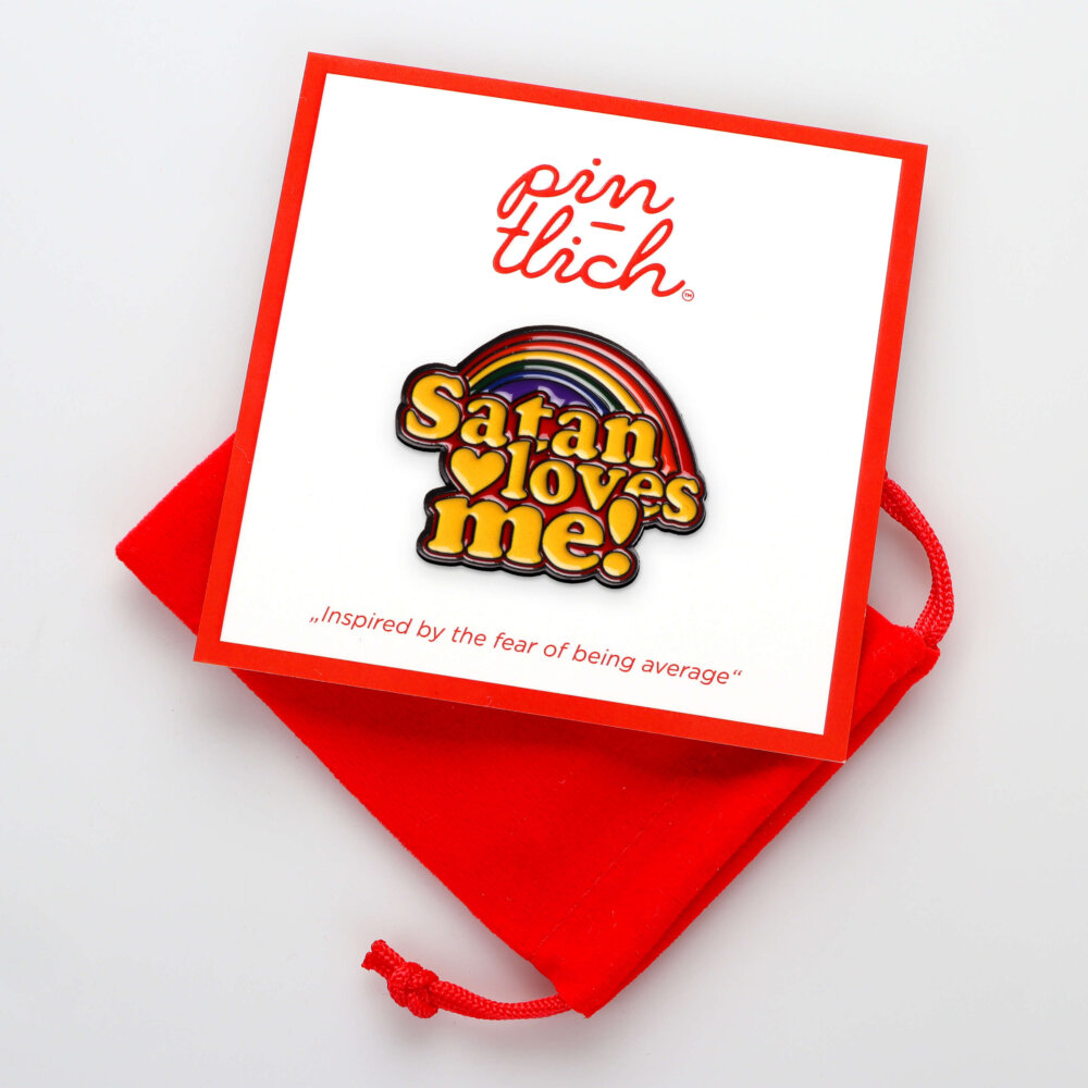 Satan Loves Me – Smaltovaný odznak (#024) - Image 4