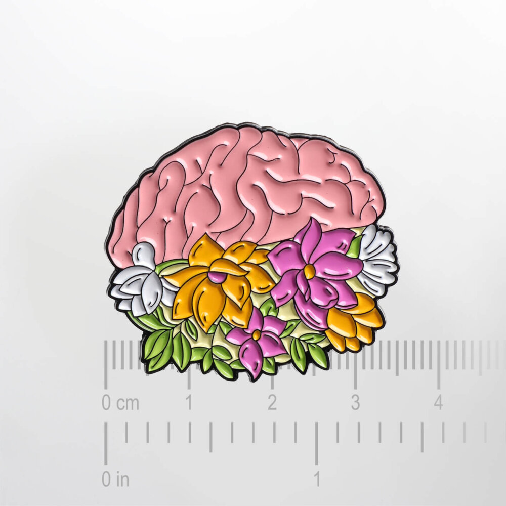 Flower Brain – Smaltovaný odznak (#041) - Image 2